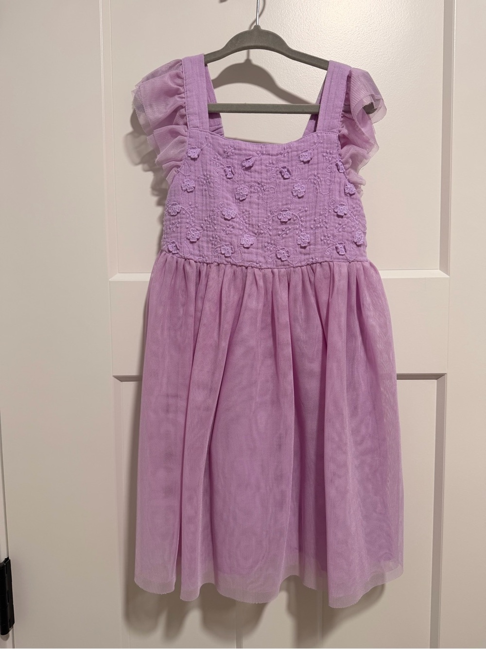 Girls' Cat & Jack Lavender Floral Tulle Dress